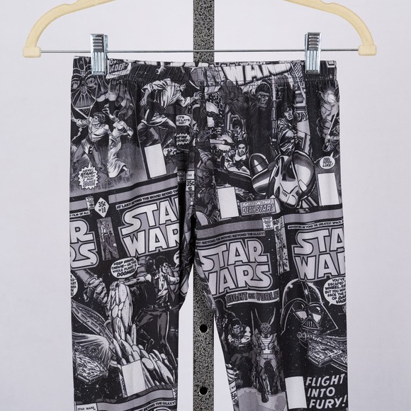 Star Wars Branded Comic Book Theme Leggings Fifth Sun Black & Gray Size SMALL - Picture 1 of 7